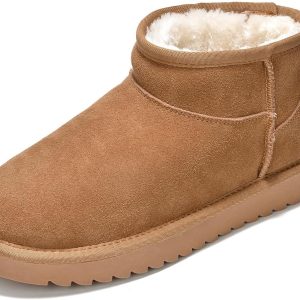 Genuine Suede Ankle Boots for Women - Water Resistant Winter Boots for Women - Memory Foam Insole Trending Shoes for Women - Comfortable Women's Ankle Boots (Hippy)